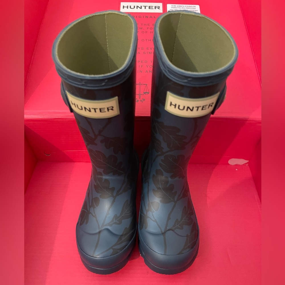 HUNTER Kids Toddler Leaf Print Rain Boot